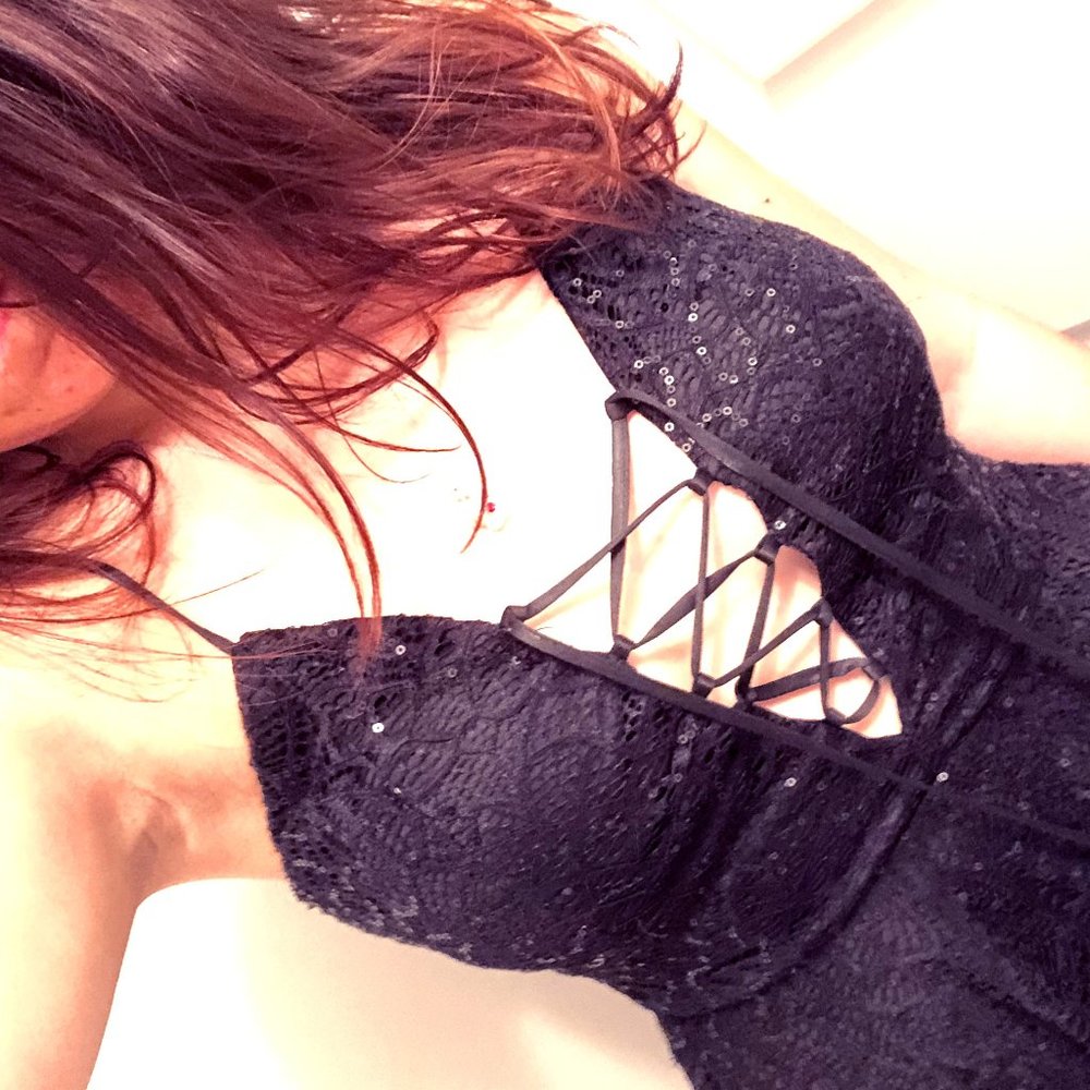 Black sequined dress